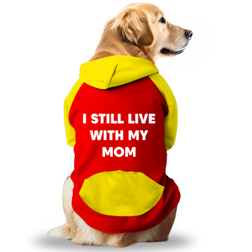 PawsIndia Dual Pattern Dog Hoodie - I Still Live with My Mom